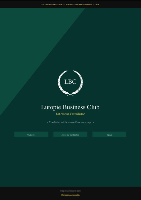 Couverture de la plaquette 2026 du Lutopie Business Club